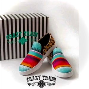 Souls Leopard and Serape Shoes by Crazy Train size 7.  EUC.